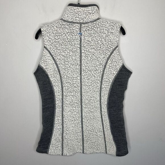 KUHL Kozet Vest Womens Small Ivory Gray Full Zip Wool Blend Sherpa Outdoor - Picture 8 of 15
